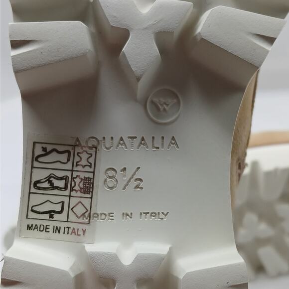 Aquatalia Myla Corduroy Suede Combat Boots Womens 8.5 Tan Gorpcore Hiking Grunge - Picture 9 of 13